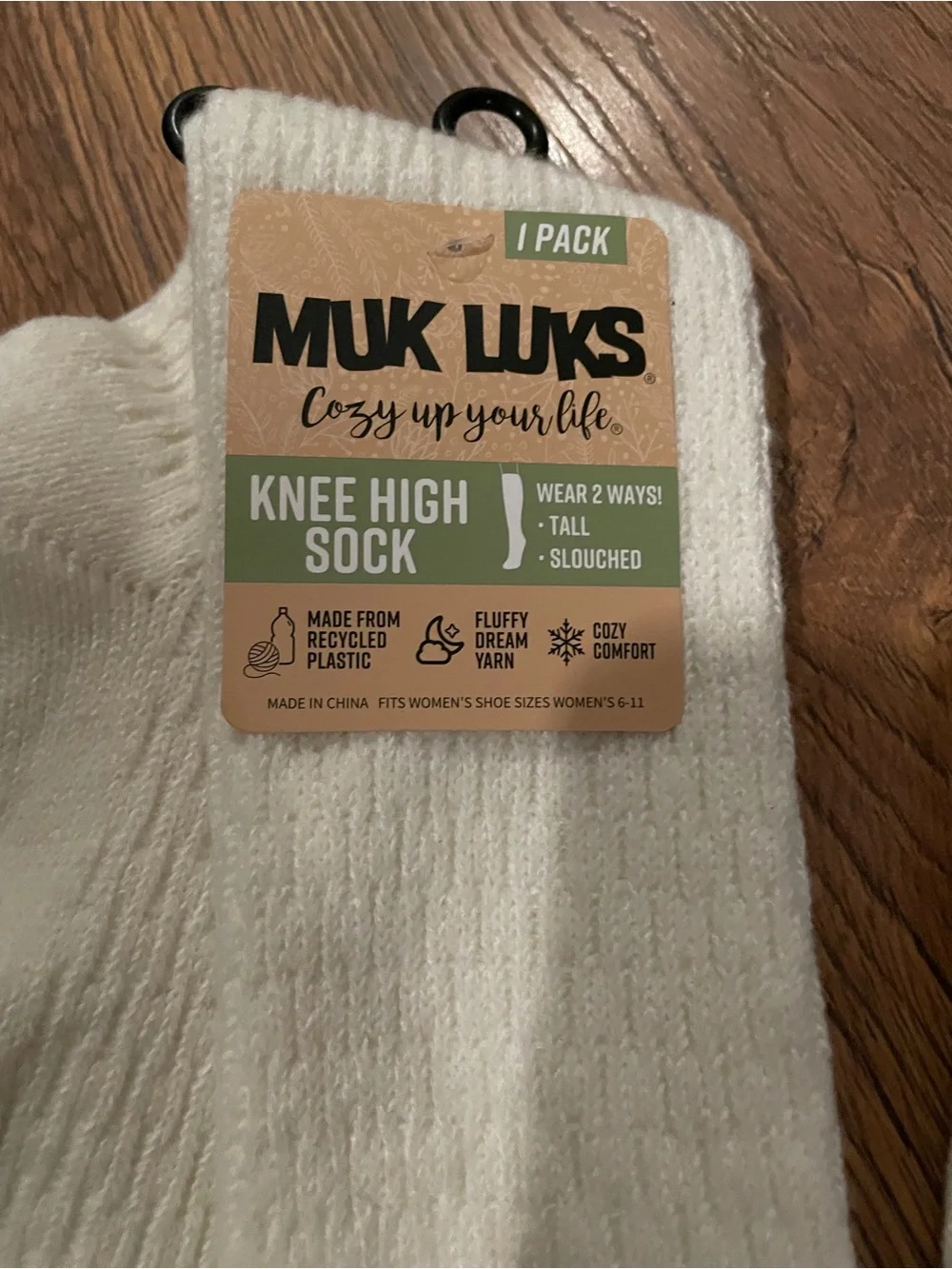 Muk Luks Cream Knee High Socks - 2 Pack
